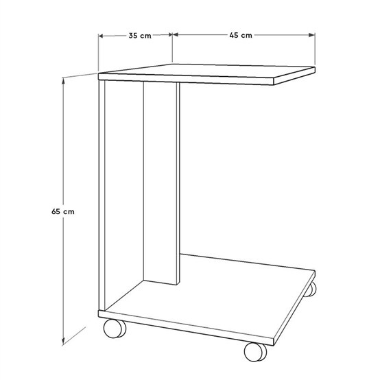 Hanah Home Mesa Auxiliar Shp-108-Oo-1 Nogal Tablero Partículas Melaminado 35x45x65cm